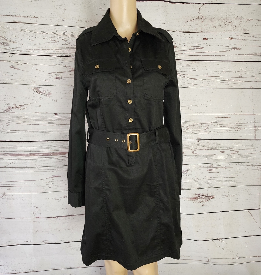 MG Originals Black Long Sleeve Cotton Dress Small NWT